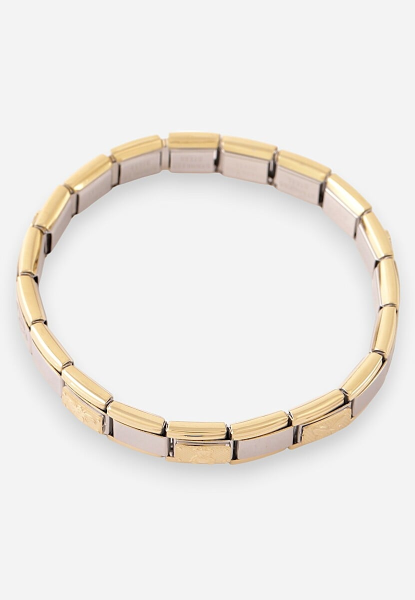 Złota Bransoletka z Prostokątnych Elementów Hirazia