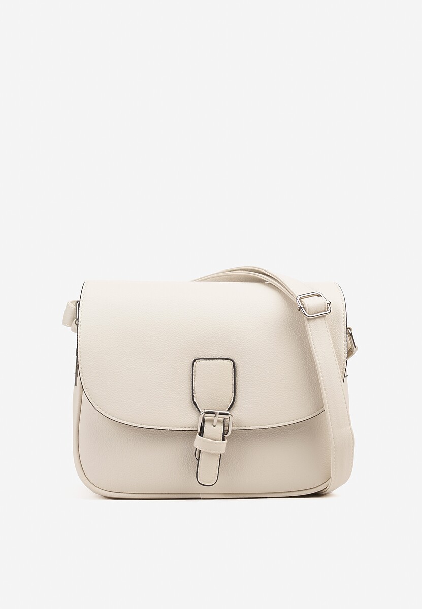 Biała Torebka w Stylu Listonoszki Ozdobiona Klapą Helluria