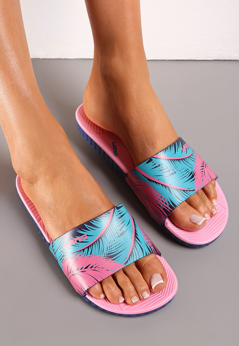 Granatowo-Różowe Klapki Durand