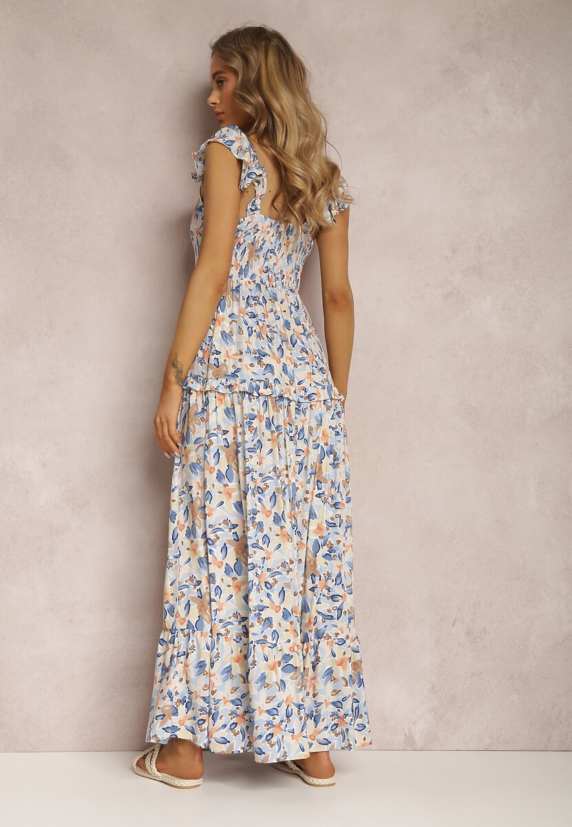 Biało-Niebieska Sukienka Agarynome