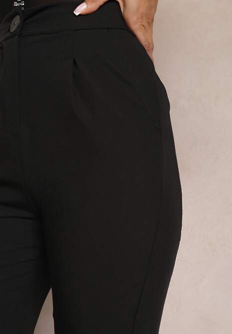 Czarne Spodnie Garniturowe High Waist Zimara