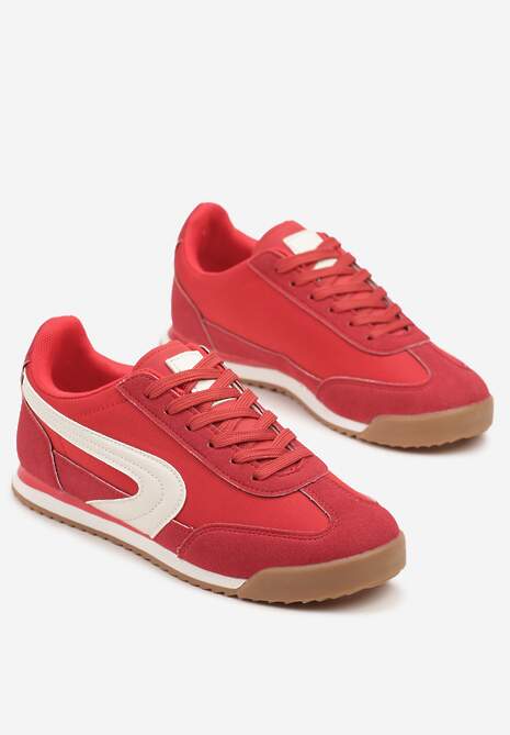 Czerwone Basicowe Sneakersy Ellimira