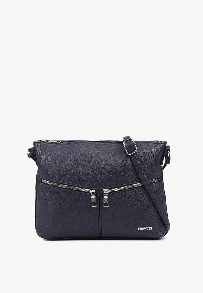 Czarna Torebka z Suwakami na Regulowanym Pasku Malovia