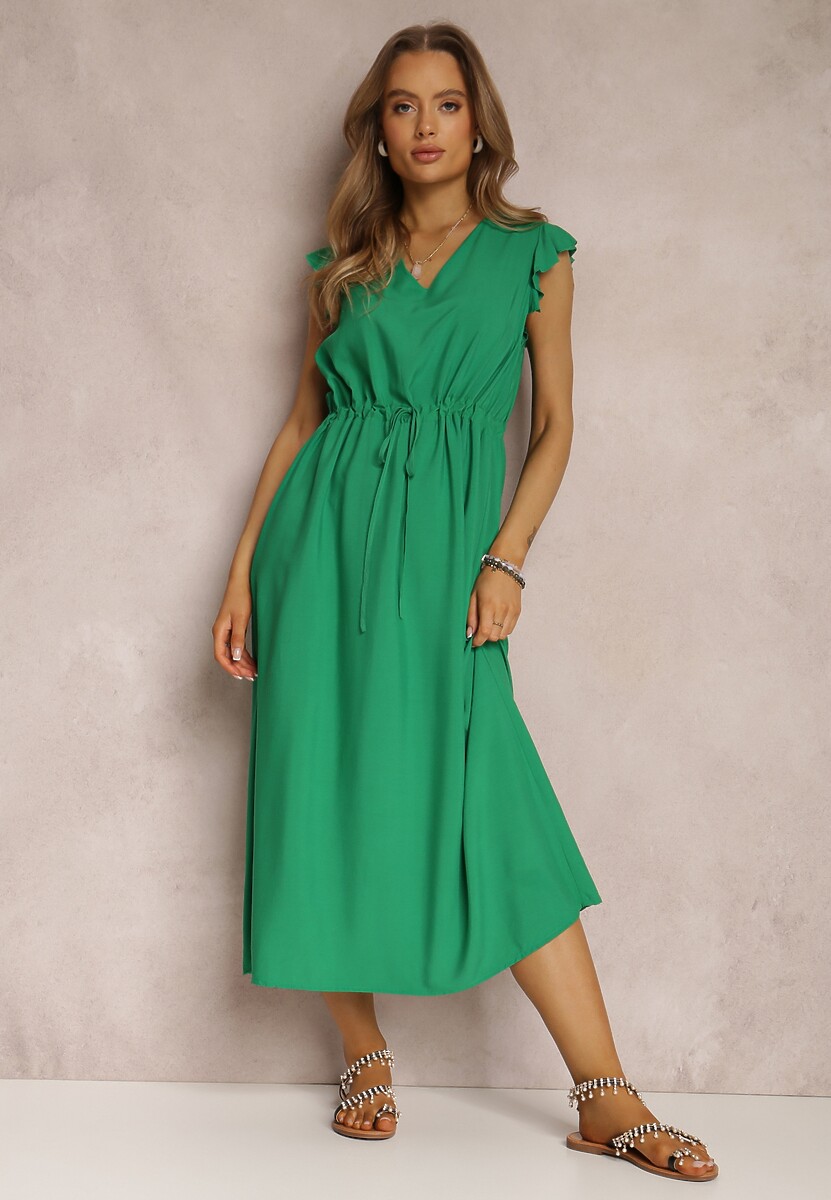Zielona Sukienka z Wiskozy Apostelis