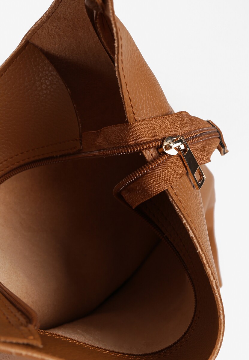 Jasnobrązowa Torebka Hobo z Kosmetyczką i Paskiem Crossbody Zarosea