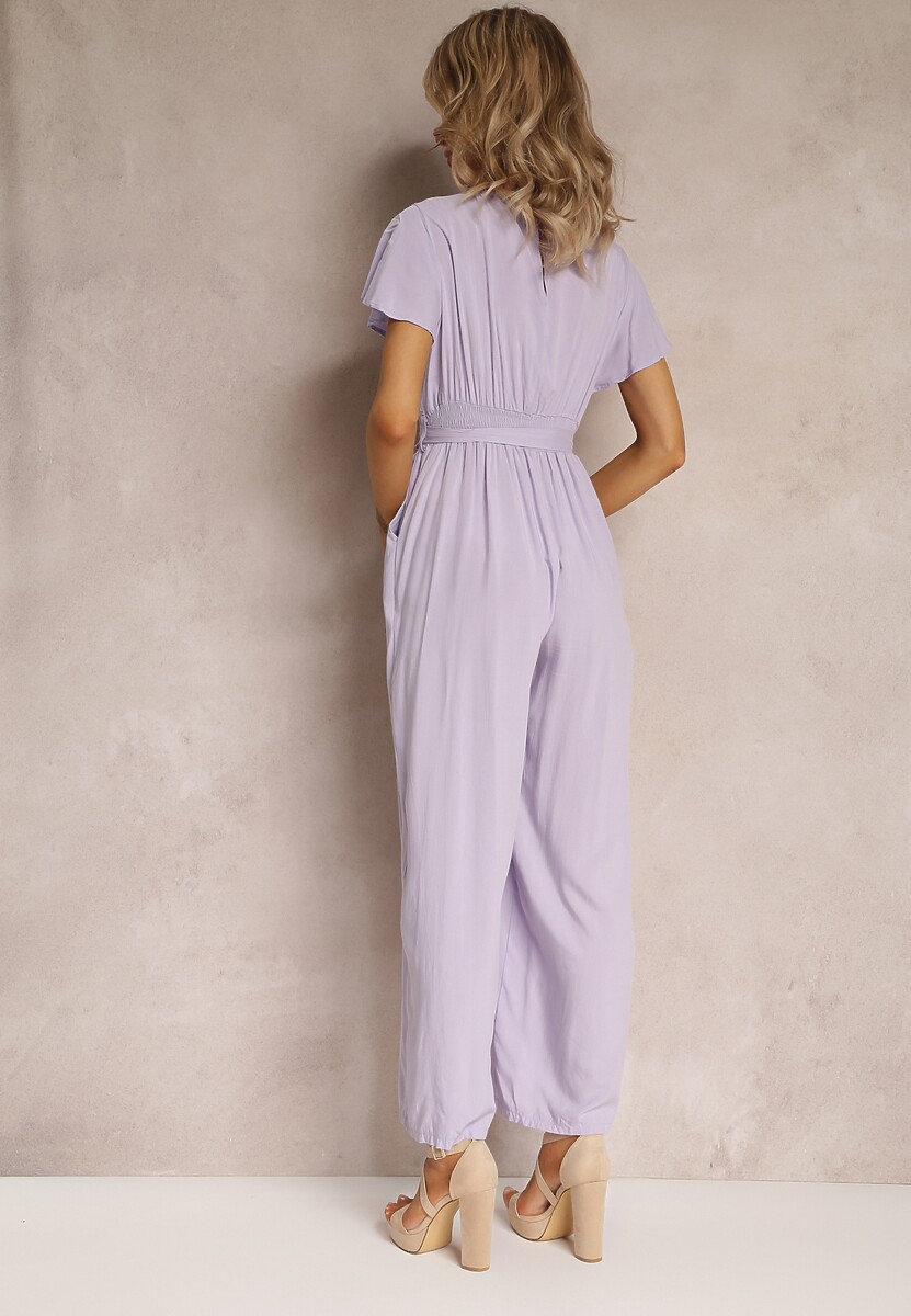 Fioletowy Kombinezon z Wiskozy Zotolio