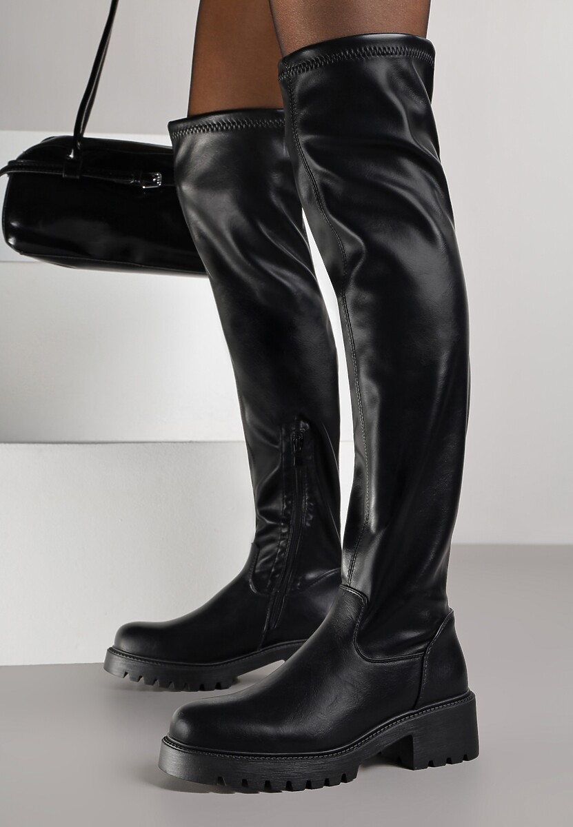 Czarne Kozaki w Stylu Tech Gothic Aderida