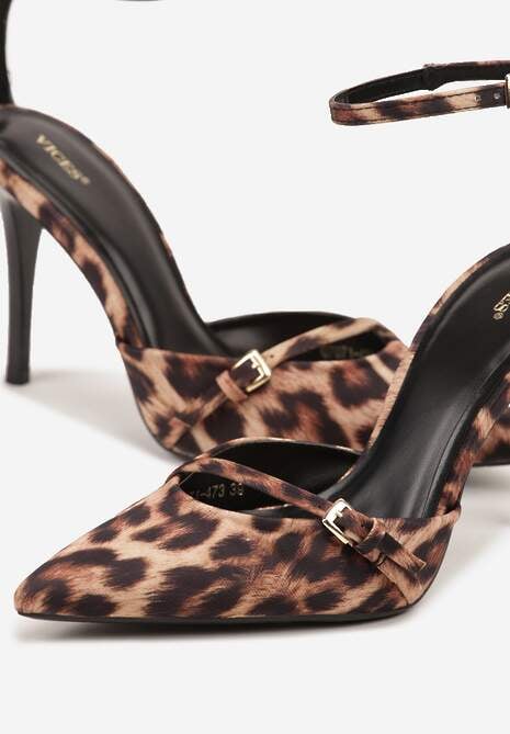 Panterkowe Szpilki Vices z Ozdobną Sprzączką Tilonea
