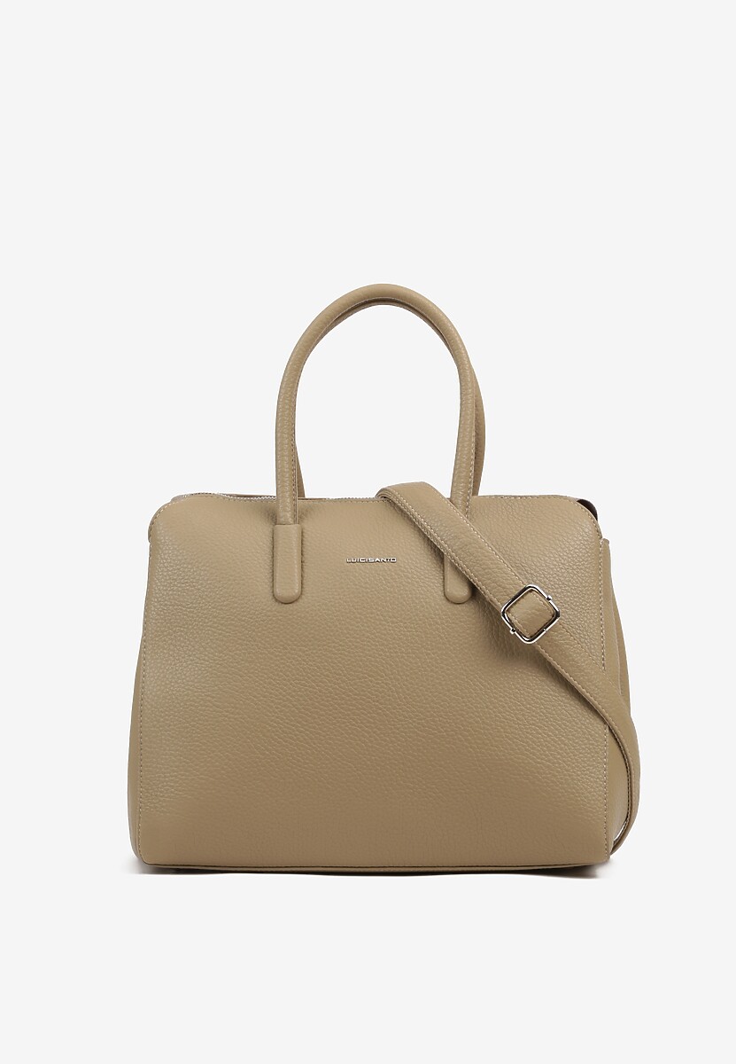 Ciemmnobeżowa Torebka Shopper o Lekko Trapezowym Kroju Sorela