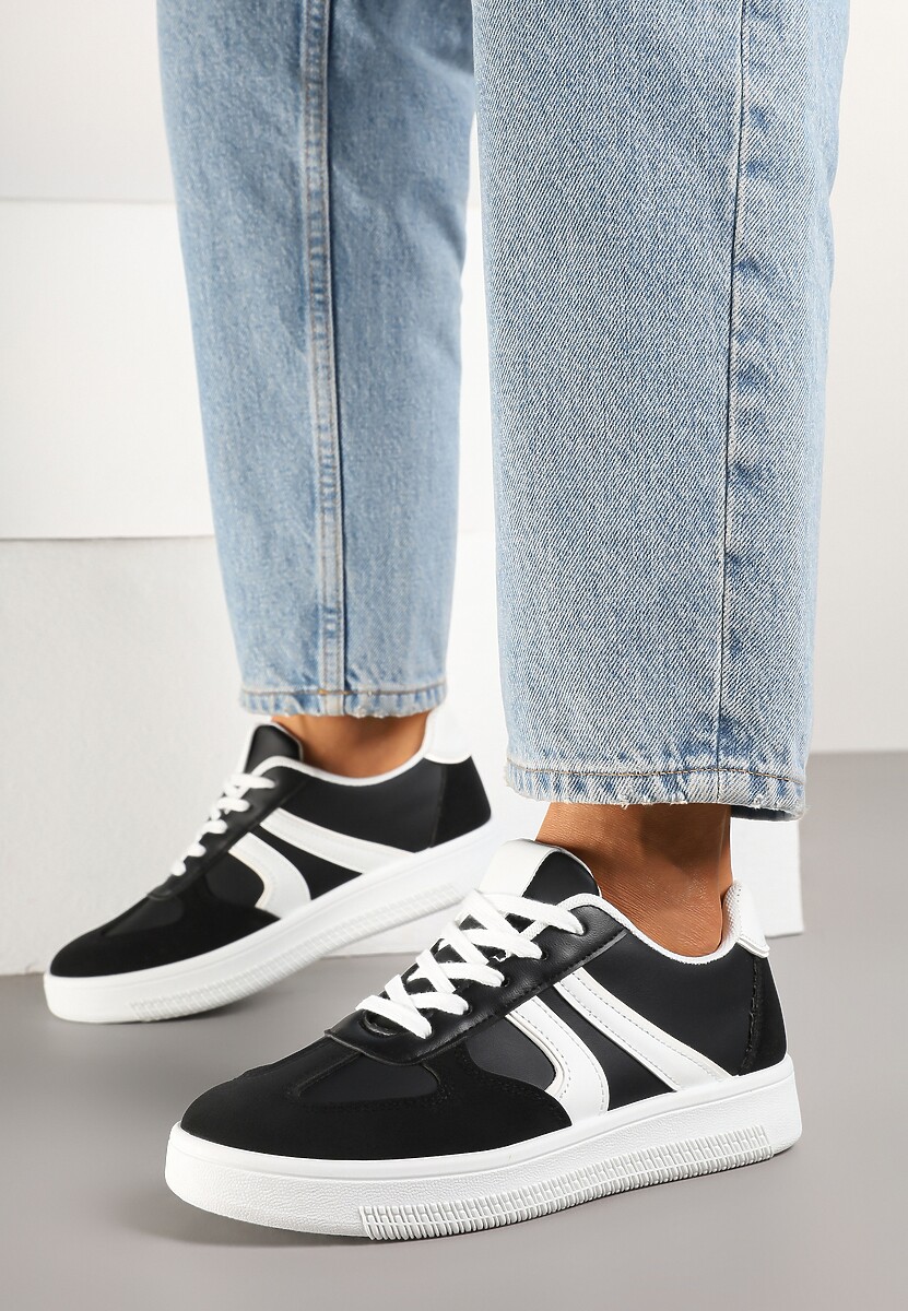 Czarne Sneakersy Klasyczne Tenisówki Setinora