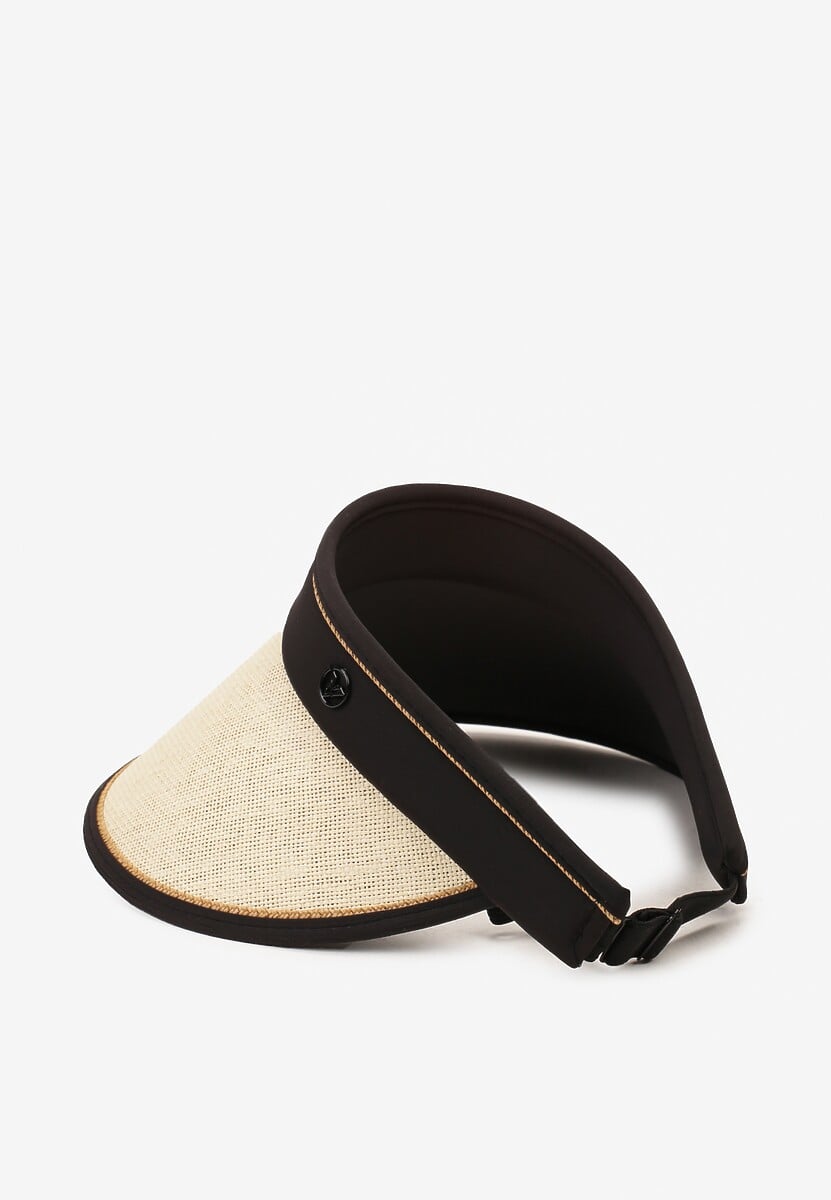 Jasnobeżowa Czapka Daszek z Plecionego Materiału Wykończony Gumką z Regulacją Aevac