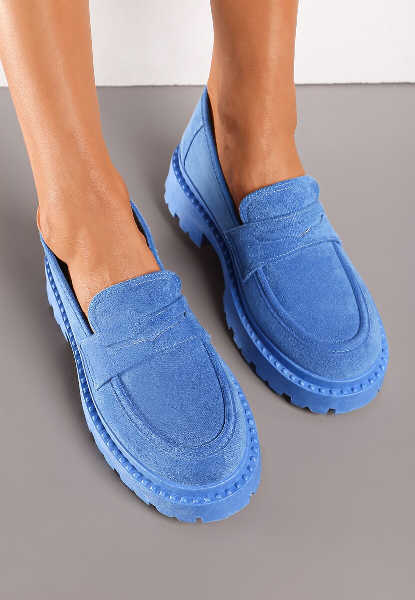 Niebieskie Wsuwane Mokasyny Vices na Platformie  Dionela