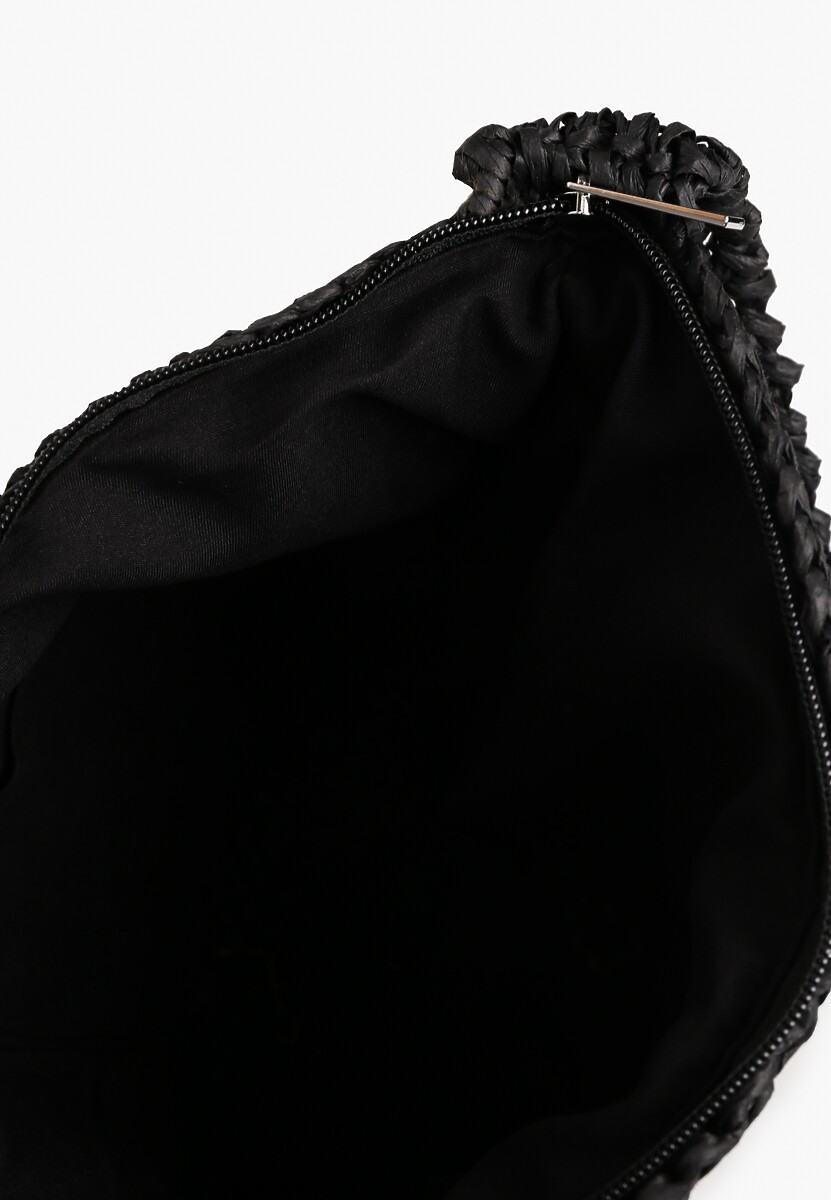 Czarna Torebka o Okrągłym Kształcie Ozdobiona Frędzlami Odisse