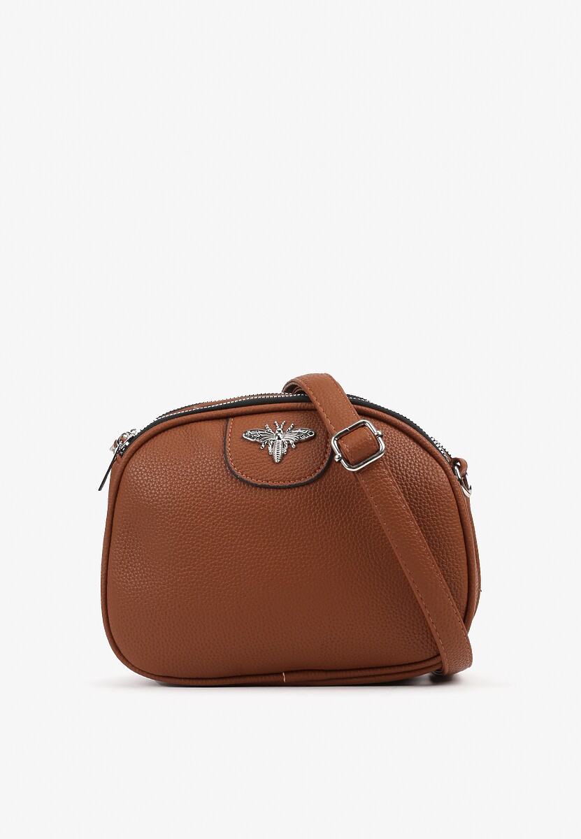 Brązowa Torebka Ozdobiona Metaliczną Aplikacją Nanowena