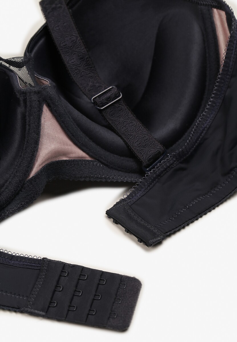 Szaro-Różowy Elegancki Biustonosz Push Up z Odpinanymi Ramiączkami Ursa