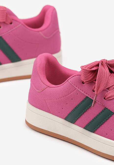 Różowe Sneakersy z Geometrycznym Wzorem Rillomia