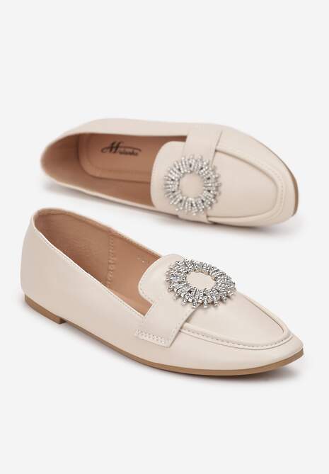 Jasnobeżowe Mokasyny Lizzi