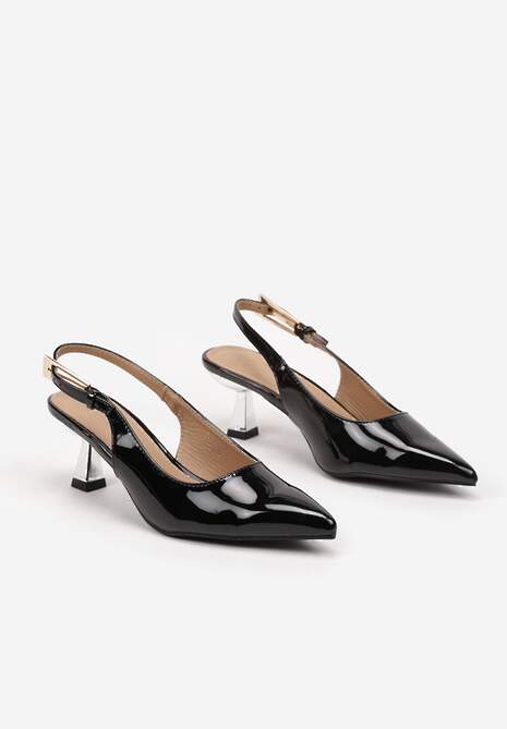 Czarne Sandały na Kaczuszce Bez Pięty Dolavenna
