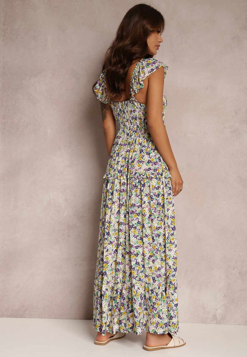 Biało-Fioletowa Sukienka Salama