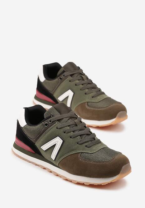 Ciemnozielone Sneakersy Ozdobione Geometrycznym Motywem Rilenessa