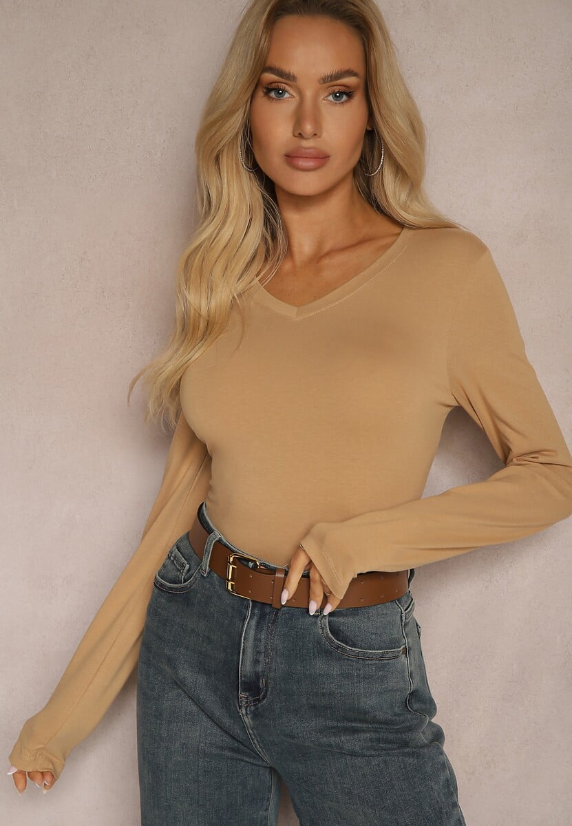 Czarna Bluzka Bawełniana Typu Longsleeve Mialoraea