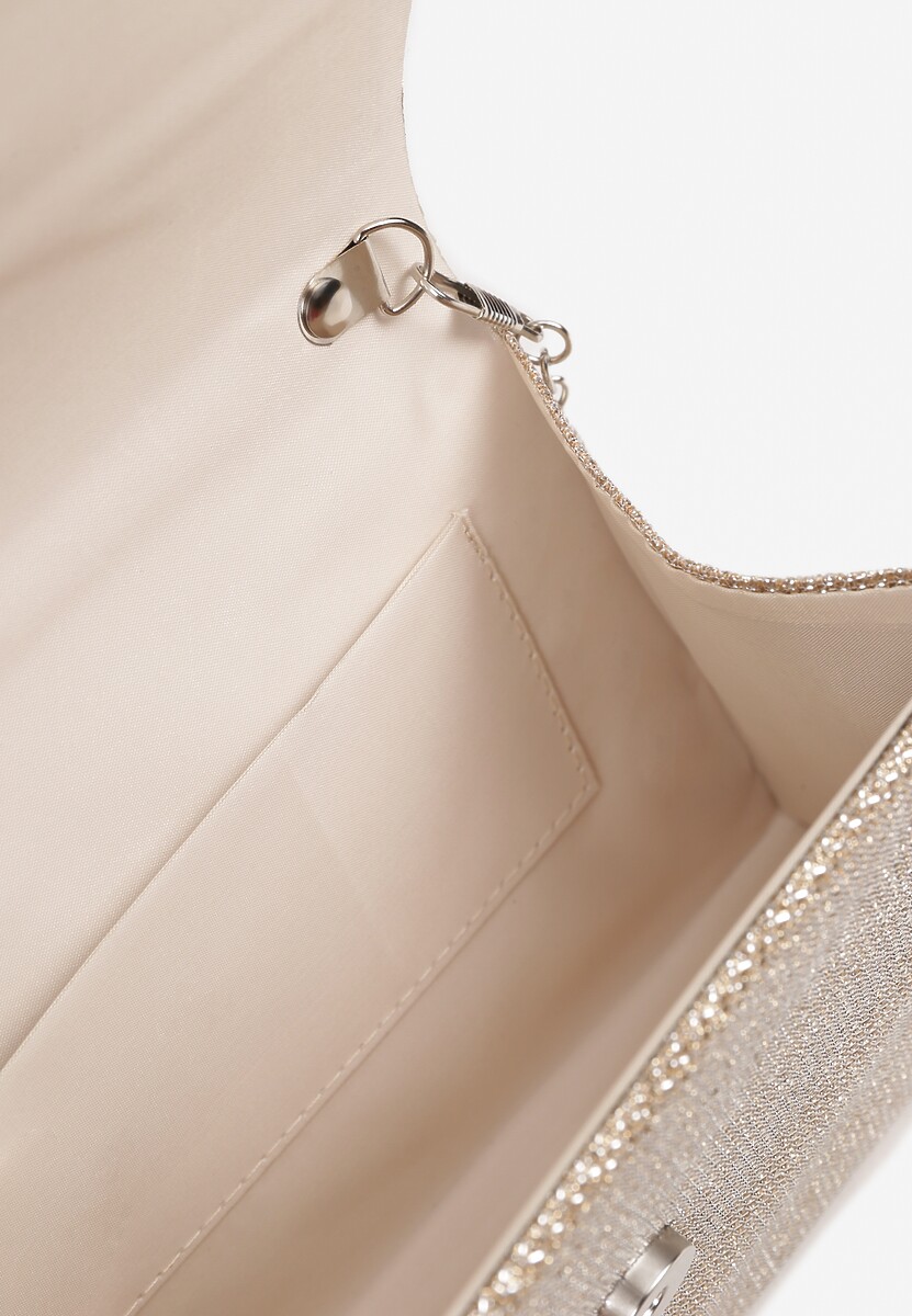 Szampańska Torebka Kopertówka z Cyrkoniową Kokardą Desslia