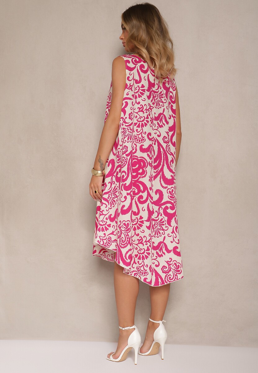 Fuksjowa Sukienka z Bawełny z Motywem Paisley Zivanae
