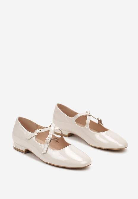 Białe Lakierowana Czółenka Verianas