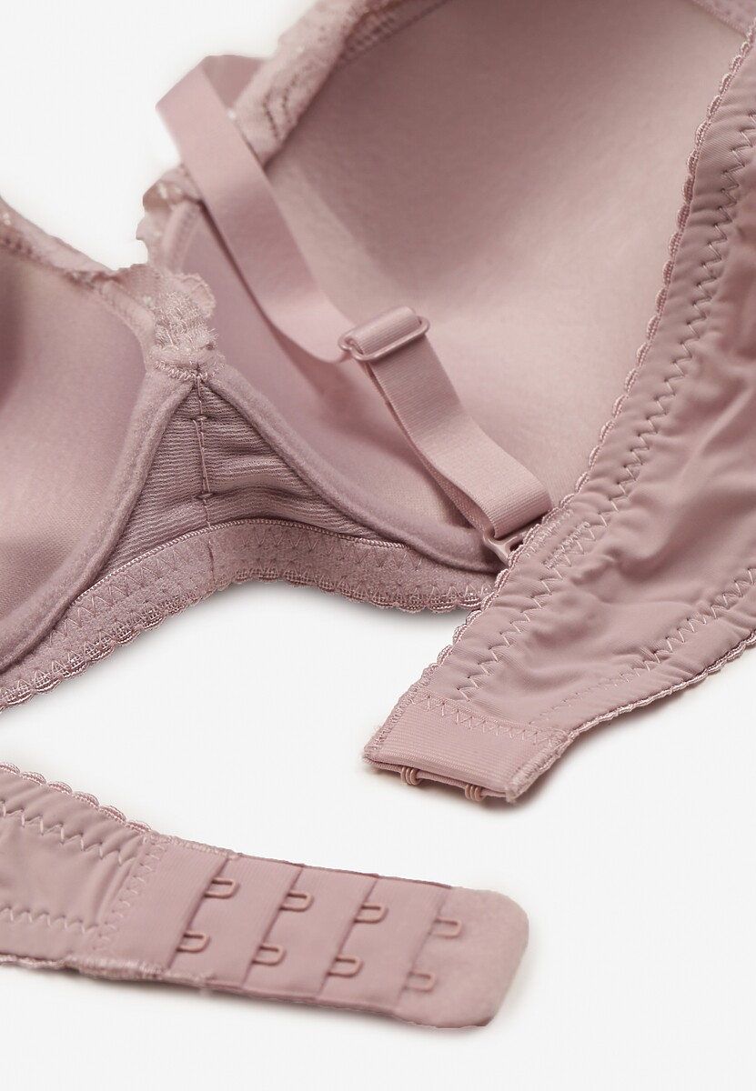 Jasnofioletowy Biustonosz Full Cup Ozdobiony Koronką Naave