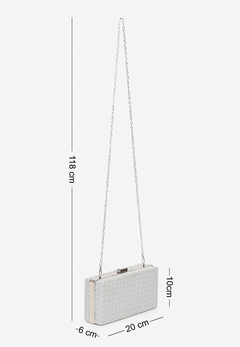 Srebrna Torebka Kopertówka z Tłoczeniem i Brokatem Talavesa