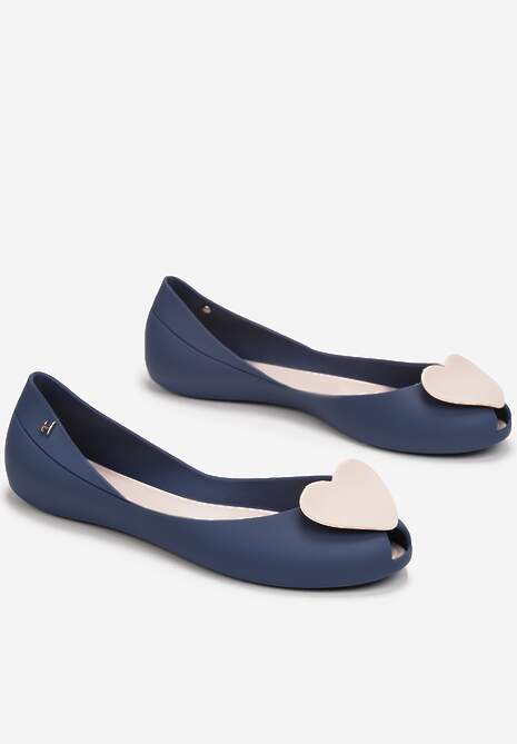 Granatowo-Beżowe Balerinki Alcaeus