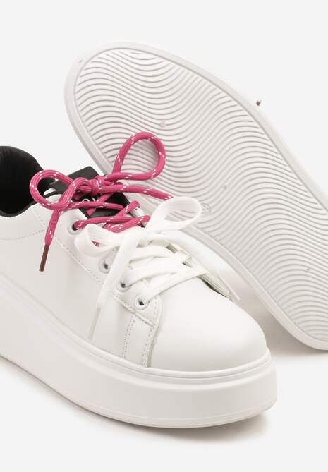Biało-Czarne Sneakersy z Podwójnym Sznurowaniem Zdivoria