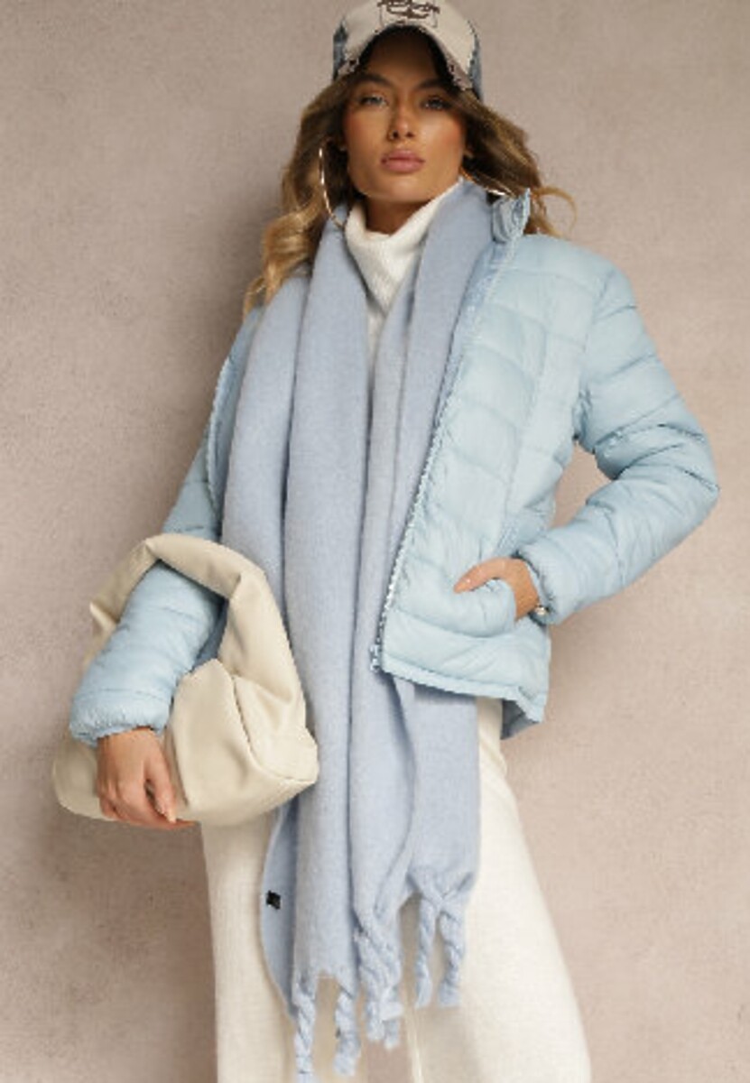 Jasnoniebieski Szalik z Frędzlami Nomiyana