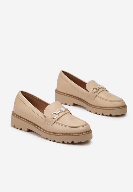 Beżowe Mokasyny Klemia