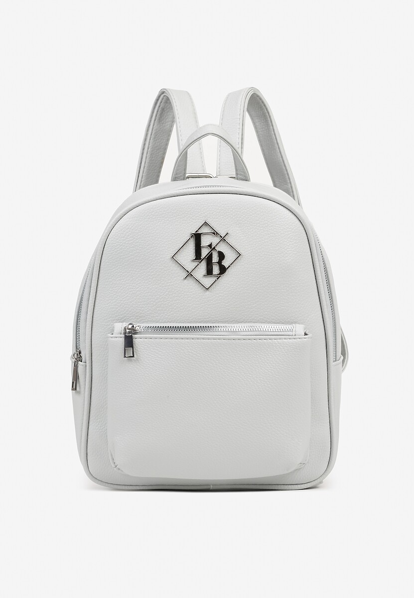 Szary Casualowy Plecak z Metalicznym Zdobieniem Paseniela