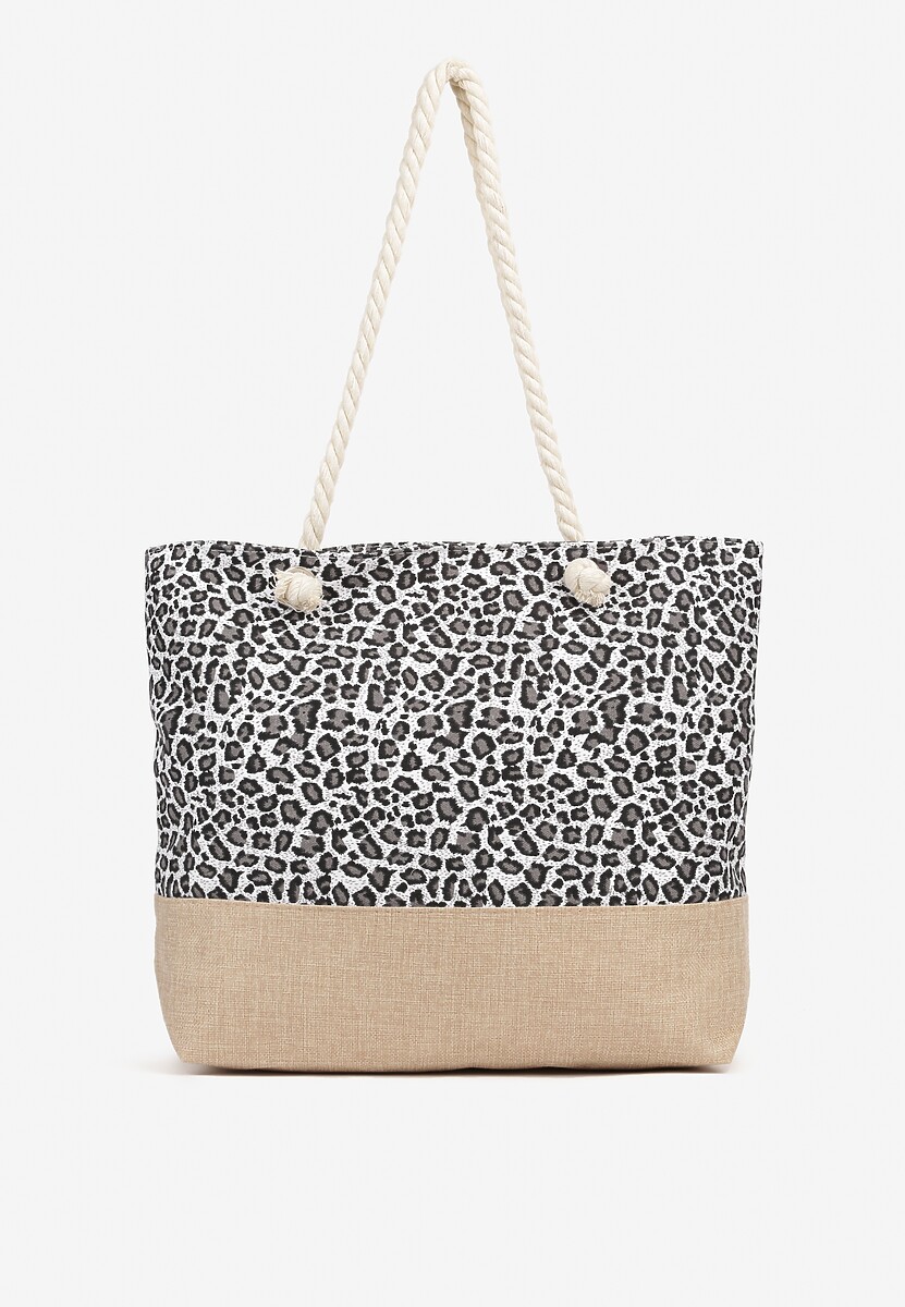 Brązowa Plażowa Torebka Typu Shopper ze Sznurkiem Reveirra