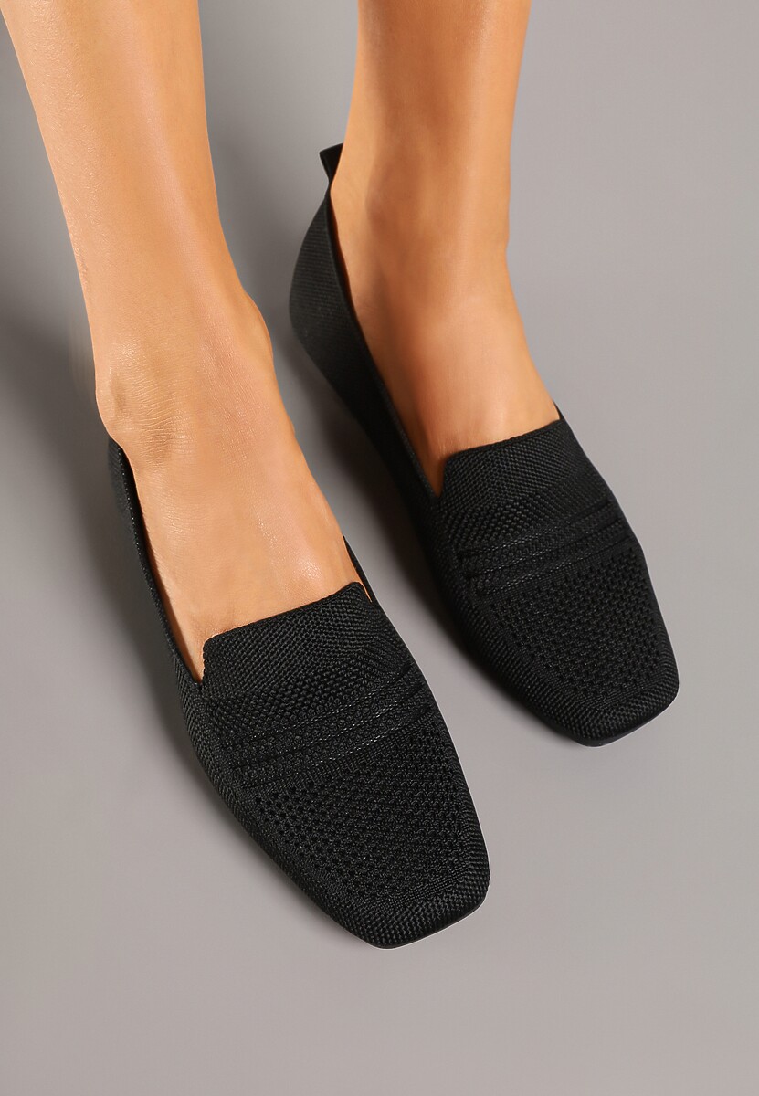 Czarne Mokasyny z Siateczkowym Wzorem Dalineas