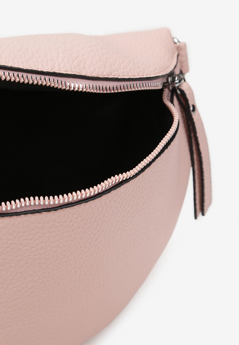 Jasnoróżowa Nerka z Materiałowym Paskiem Ehadeel