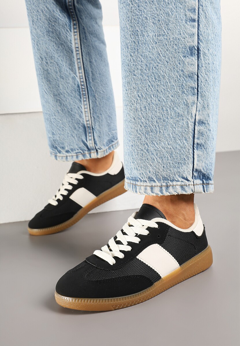 Czarne Sneakersy Tenisówki w Kultowym Stylu Neolithaen