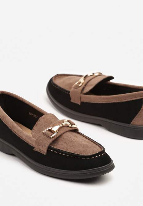 Czarne Mokasyny z Metalową Ozdobą Ellianta