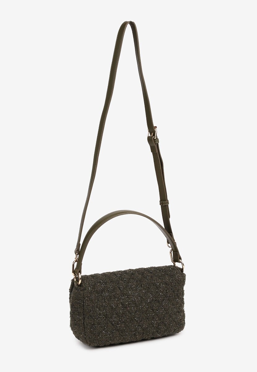 Zielona Pikowana Torebka na Ramię z Dołączonym Paskiem Seandiel