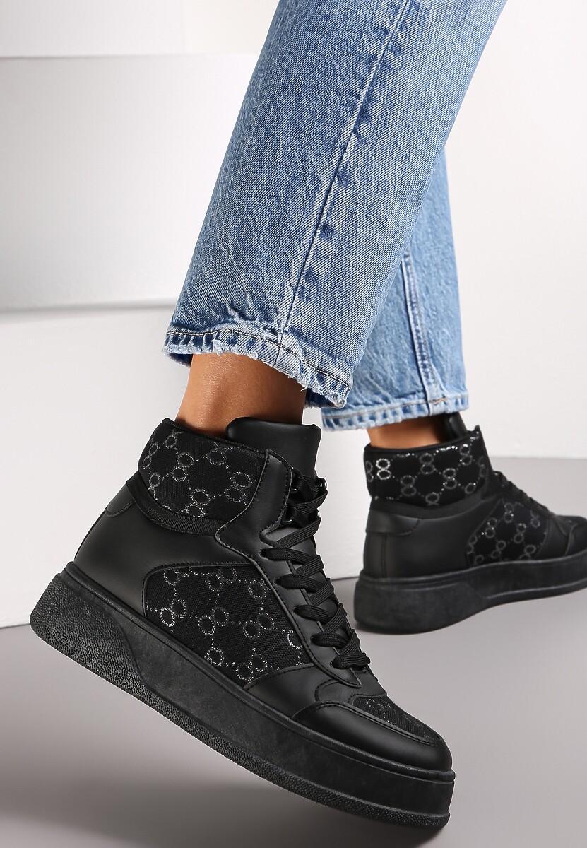 Beżowe Sneakersy na Grubej Podeszwie za Kostkę Melainthe