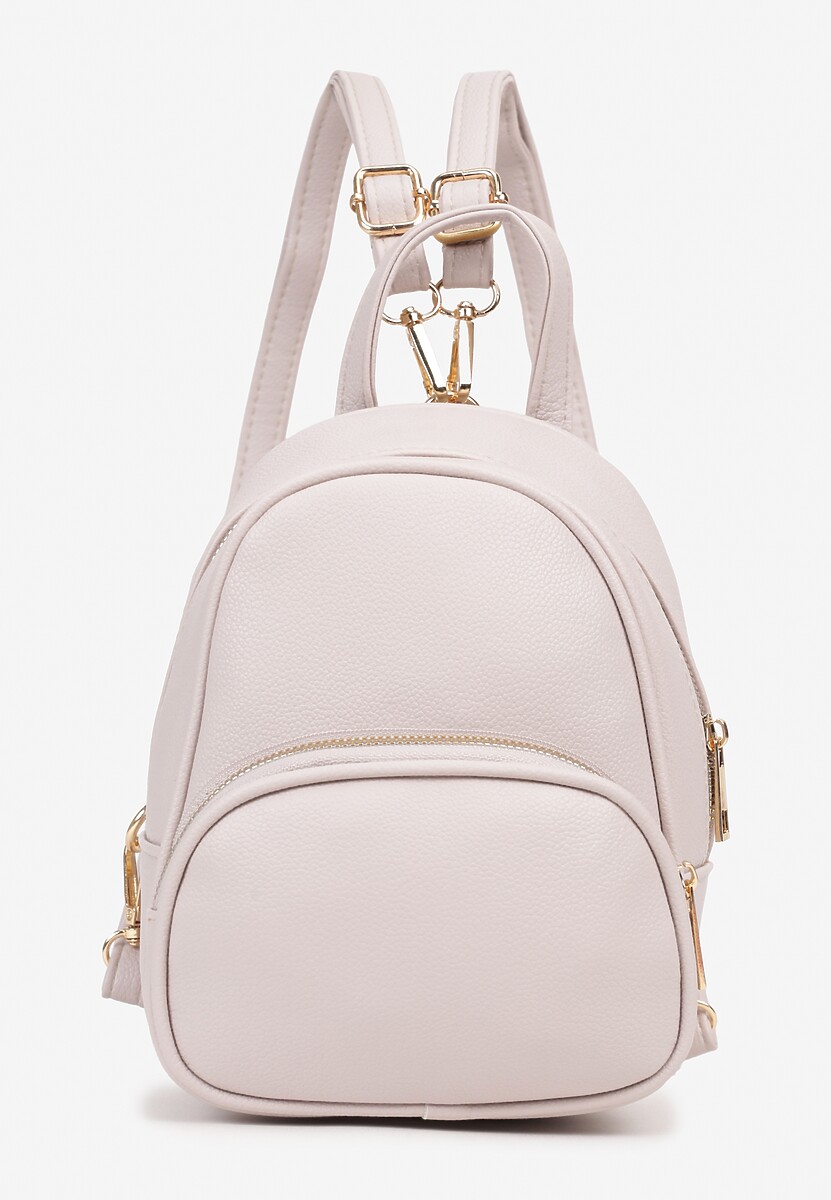 Beżowy Casualowy Plecak z Regulowanymi Odpinanymi Paskami Nelarise