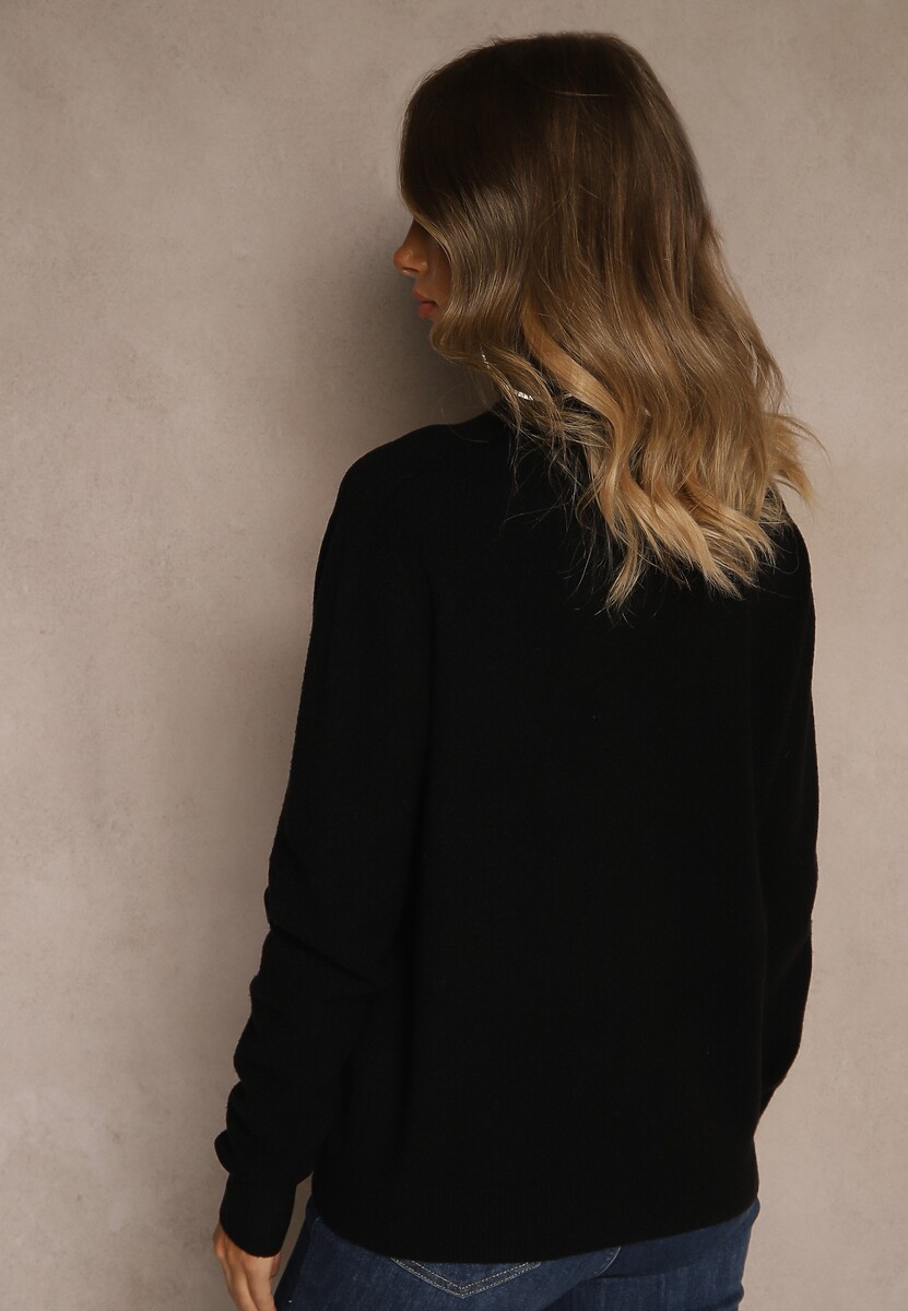 Czarny Golf z Wełną i Wiskozą Olmeze