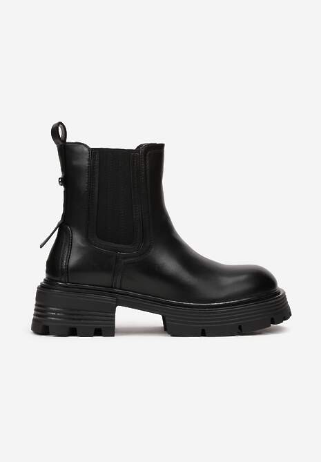 Czarne Botki Sztyblety na Platformie Iagisse