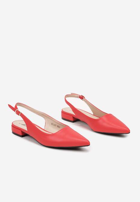 Czerwone Sandały ze Szpiczastym Noskiem Zapinane na Sprzączkę Radeoriel