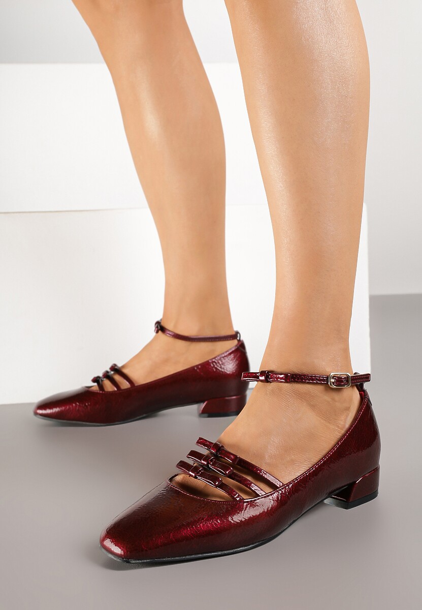 Czarne Czółenka Lakierowane Vices Mary Jane z Wkładką ze Skóry Naturalnej Rilunea