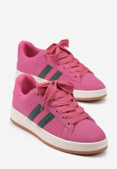 Różowe Sneakersy z Geometrycznym Wzorem Rillomia