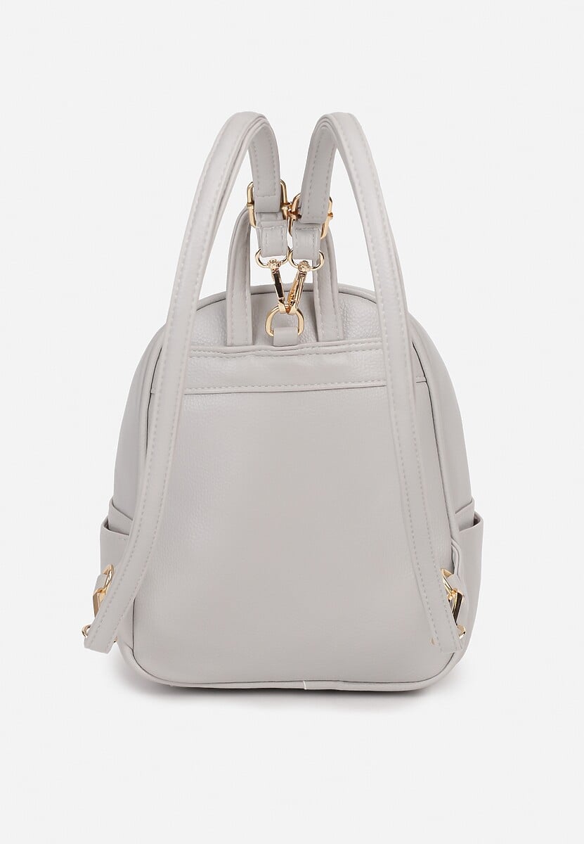 Jasnoszary Plecak Ozdobiony Suwakami z Odpinanymi Paskami z Regulacją Nelmira