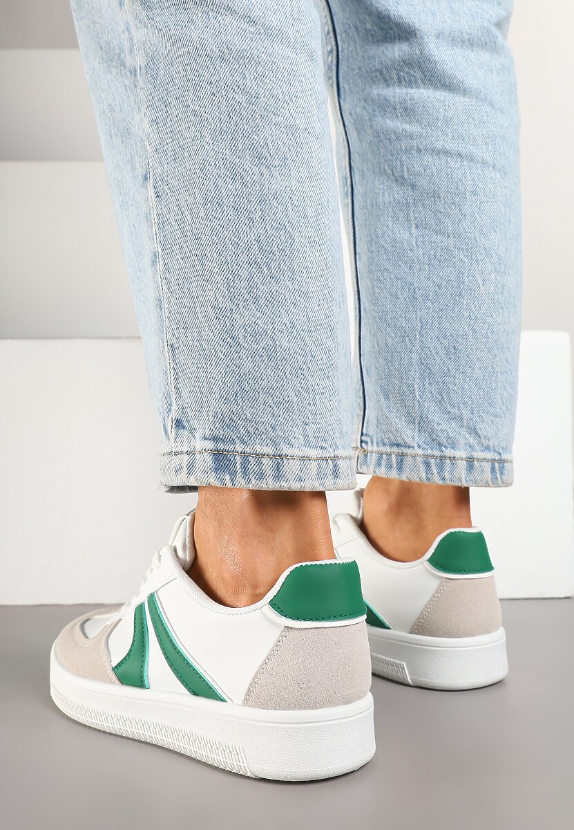 Biało-Zielone Sneakersy Klasyczne Tenisówki Setinora